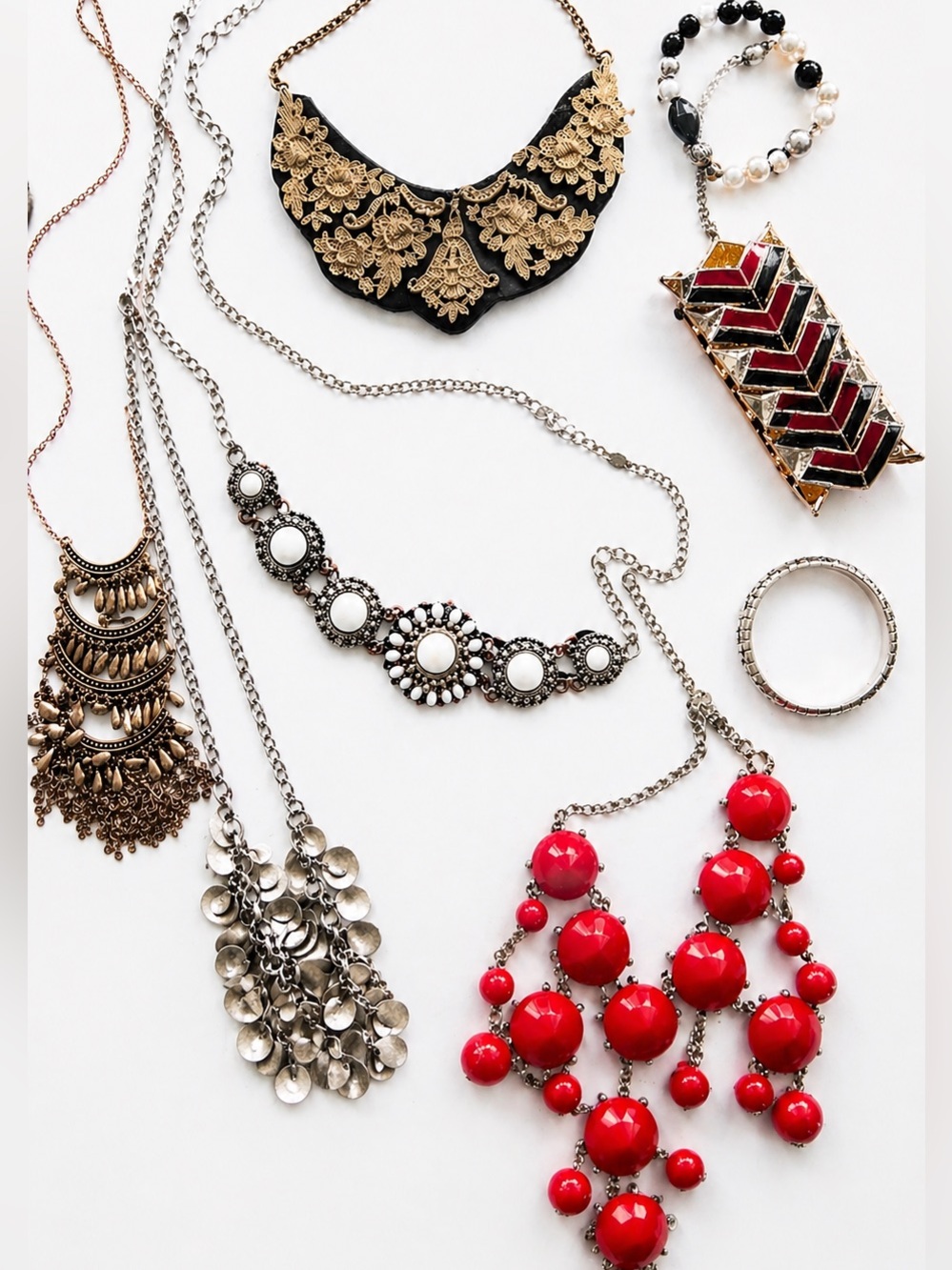 Boho Statement Jewelry Lot ✨10pc Bundle Necklaces + Bracelets Vintage Chunky